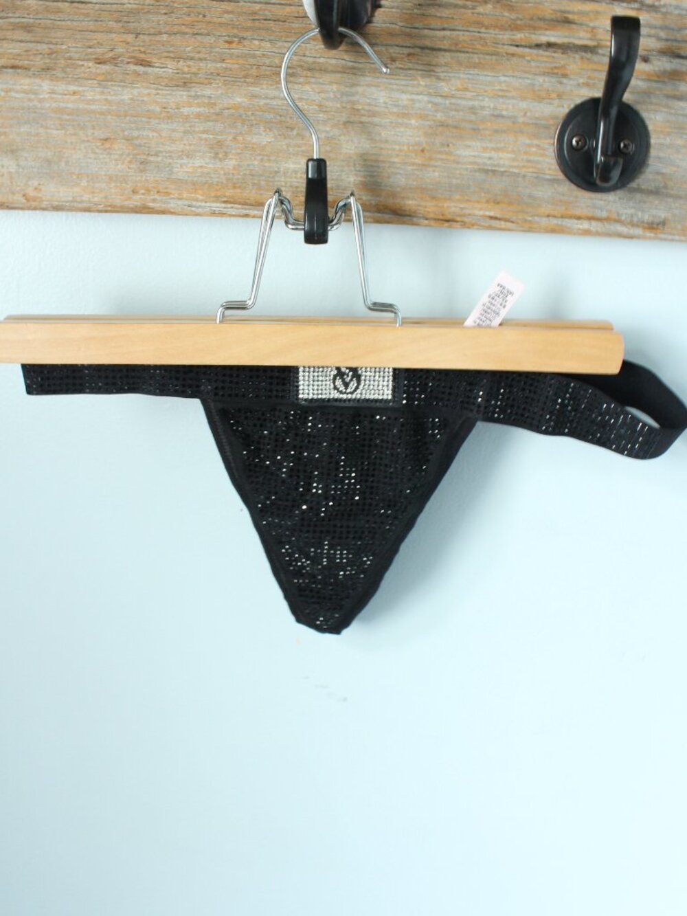 Victoria's Secret Size XS Black Jewelled G String
